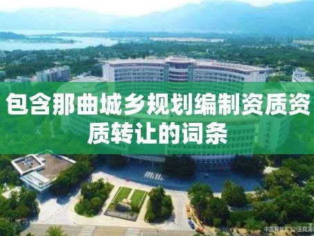 包含那曲城鄉規劃編制資質資質轉讓的詞條