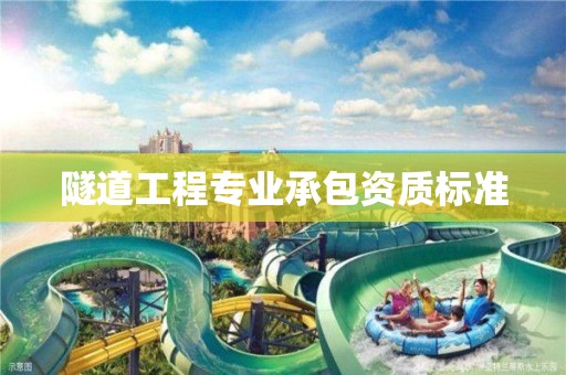 隧道工程專(zhuān)業(yè)承包資質(zhì)標(biāo)準(zhǔn)
