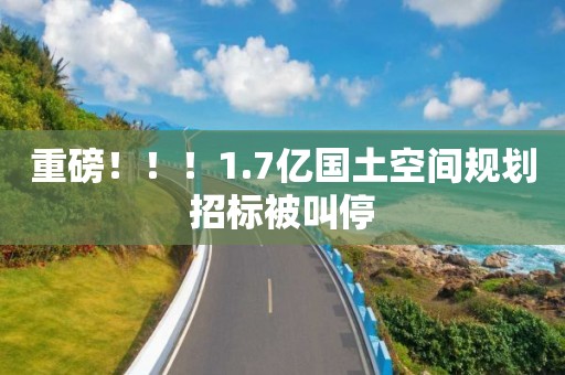 重磅！！！1.7億國(guó)土空間規(guī)劃招標(biāo)被叫停