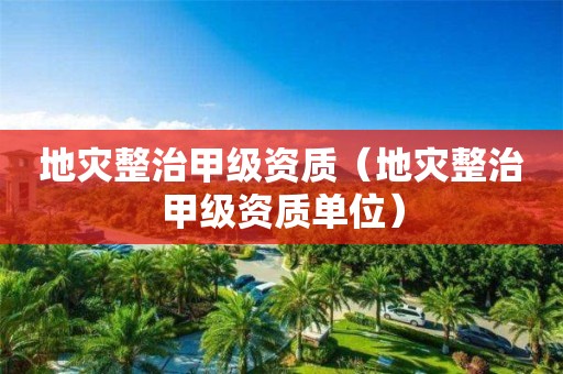 地災整治甲級資質（地災整治甲級資質單位）