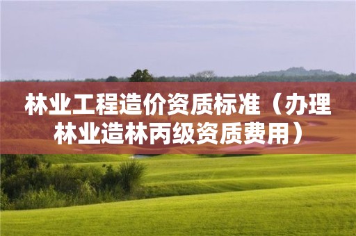 林業(yè)工程造價資質(zhì)標(biāo)準(zhǔn)（辦理林業(yè)造林丙級資質(zhì)費用）