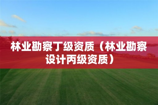 林業(yè)勘察丁級資質(zhì)（林業(yè)勘察設(shè)計(jì)丙級資質(zhì)）