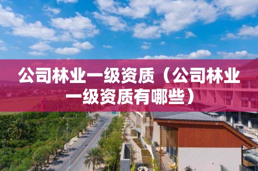 公司林業一級資質（公司林業一級資質有哪些）