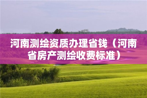 河南測繪資質辦理省錢（河南省房產測繪收費標準）