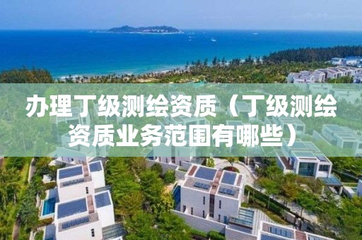 辦理丁級測繪資質（丁級測繪資質業(yè)務范圍有哪些）