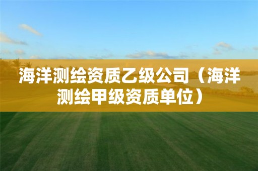 海洋測繪資質(zhì)乙級公司（海洋測繪甲級資質(zhì)單位）