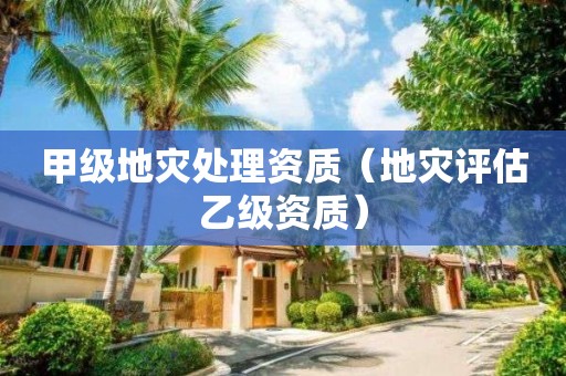 甲級(jí)地災(zāi)處理資質(zhì)（地災(zāi)評(píng)估乙級(jí)資質(zhì)）