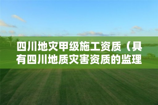 四川地災甲級施工資質（具有四川地質災害資質的監理公司）