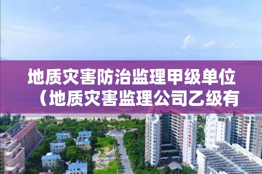 地質(zhì)災(zāi)害防治監(jiān)理甲級(jí)單位（地質(zhì)災(zāi)害監(jiān)理公司乙級(jí)有多少家）