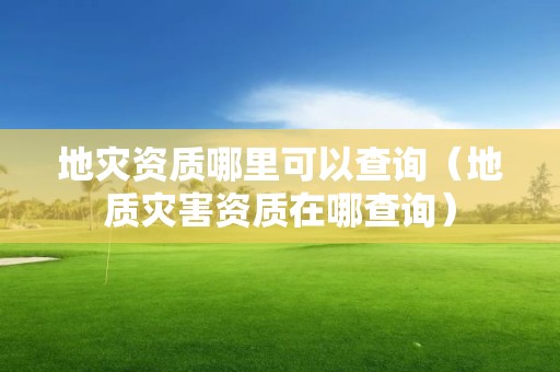 地災資質哪里可以查詢（地質災害資質在哪查詢）
