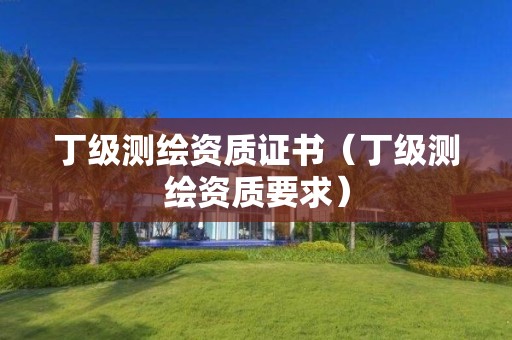 丁級測繪資質(zhì)證書（丁級測繪資質(zhì)要求）